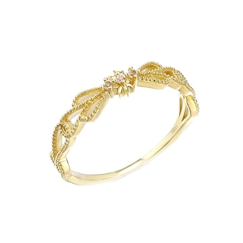 Stfery Goldring 750 Echtgold Ringe für Damen Rund Topas Trauring Damen von Stfery