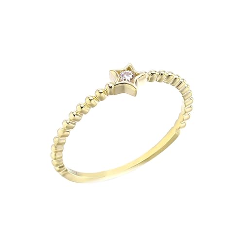 Stfery Goldring 750 Echtgold Ringe für Frauen Rund Moissanit Ring Frauen Modeschmuck von Stfery