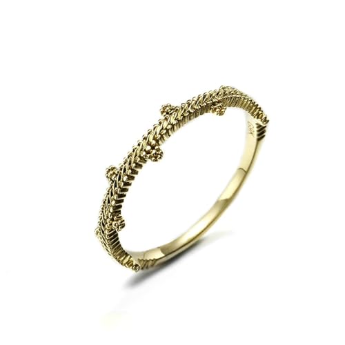 Stfery Goldring Damen 750 Echtgold Ring für Frauen Rund Ehering für Frauen von Stfery