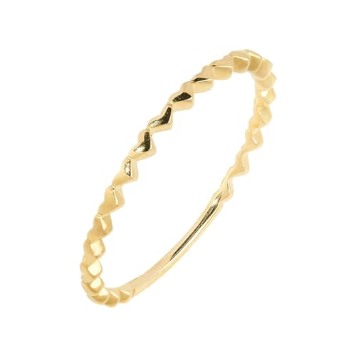 Stfery Goldring Echtgold Ringe für Damen Rund Ehering für Frauen von Stfery