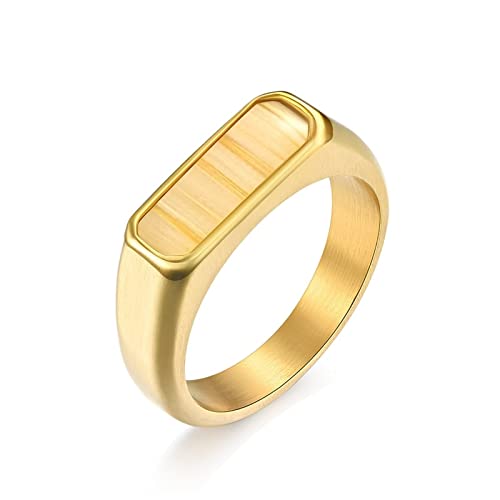 Stfery Goldring Gr??E 60, Titan Ringe Holz Modeschmuck Zubehör Geburtstags Geschenk für Bester Freund von Stfery