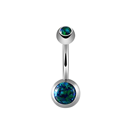 Stfery Nabelpiercing Titan, Bauchnabelpiercing Anh?Nger Grün Runder Opalstein 1.6MM Schmuck Damen Beste Freundin Geschenke von Stfery