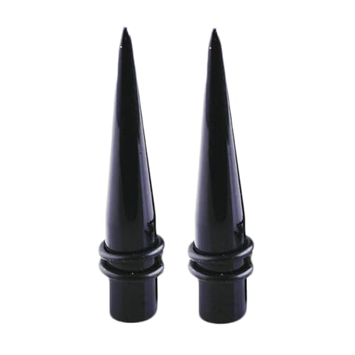 Stfery Ohr Plug 18mm, 2 Pcs Flesh Tunnel Acryl Schwarz Schwarz Kegel Ohrringe Plugs Männer von Stfery