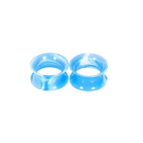 Stfery Ohr Plug 6mm, 2 Pcs Tunnel Set Silikon Blau Blau Reifen Tunnel Ohrringe Damen von Stfery