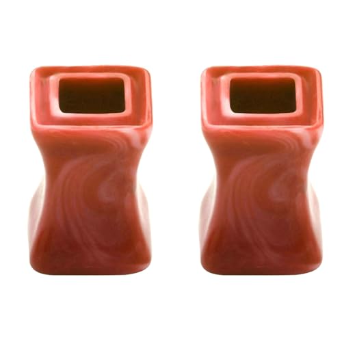 Stfery Ohr Plug Tunnel 12mm, 2 Stk Ear Plug Acryl Rot Weiß Hohl Quadrat Ohr Plug Männer von Stfery