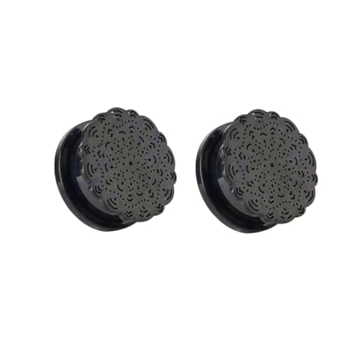 Stfery Ohr Plug Tunnel 3mm, 2 Stk Flesh Tunnel Titan Schwarz Mit Blume Muster Damen Plug Ohr von Stfery