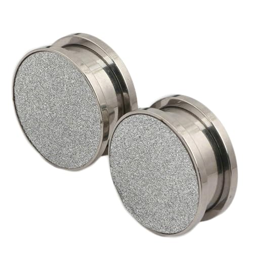 Stfery Ohr Tunnel 14mm, 2 Stk Tunnel Edelstahl Silber Matt Veredelt Ohr Plug Herren von Stfery