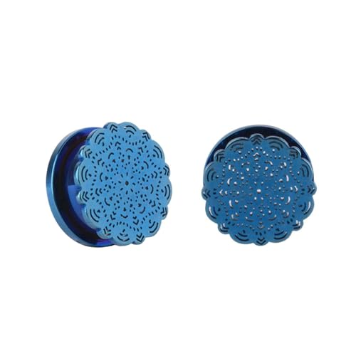 Stfery Ohr Tunnel 3mm, 2 Stk Tunnel Edelstahl Blau Mit Blume Muster Ohrringe Plugs Damen von Stfery