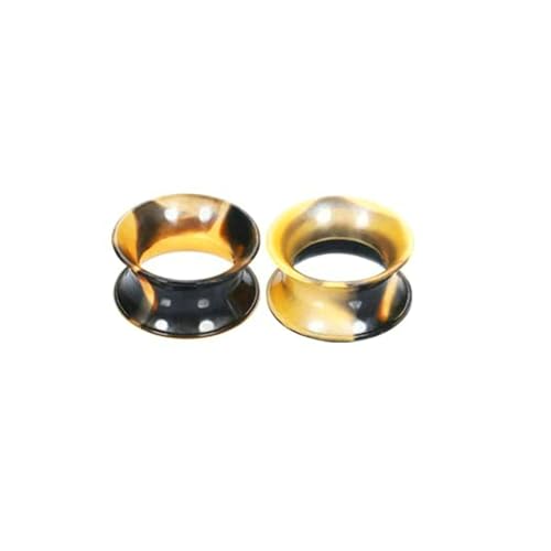 Stfery Plugs 20mm, 2 Stück Ohr Silikon Plug Gelb Schwarz Gelb Und Schwarz Reifen Ohrringe Plugs Damen von Stfery