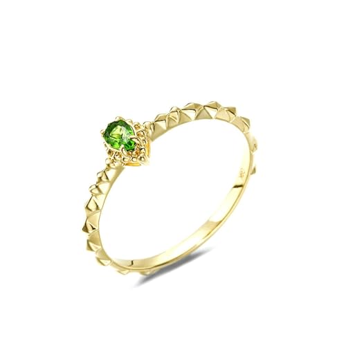 Stfery Ring Gold 750 18 Karat Ringe für Frauen Tropfen Diopsid Ehering für Frauen von Stfery