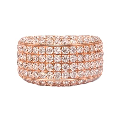 Stfery Ring Rosegold 585 Ringe für Frauen Rund Moissanit Hochzeitsring Herren von Stfery