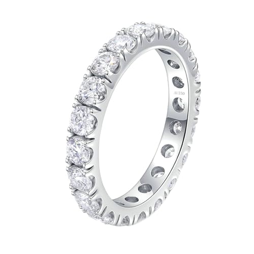 Stfery Ring Weißgold 750 Ring für Frauen Rund Erstellt Diamant Ringe Damen Nickelfrei von Stfery