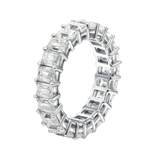 Stfery Ring Weissgold 750 Ringe für Damen 0.25ct Smaragd Moissanit Hochzeitsring Damen von Stfery