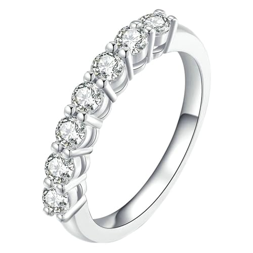 Stfery Ring Weißgold 750 Ringe für Frauen 0.1ct Rund Diamant Hochzeitsring Damen von Stfery