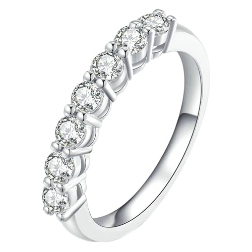Stfery Ring Weissgold Damen Ringe für Frauen 0.1ct Rund Erstellt Diamant Frauen Ring Verlobung von Stfery