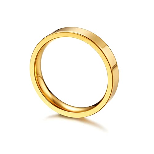 Stfery Ringe Edelstahl Einfach Heiratsantrag Ring Gold Ring Frauen 2MM zum Valentinstag, Größe 43 (13.7) von Stfery
