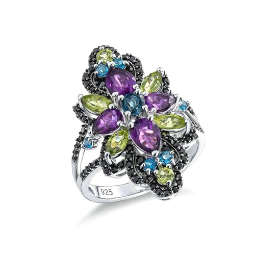 Stfery Ringe Silber 925 Frauen Ring für Frauen Tropfen Amethyst Trauringe Damen von Stfery