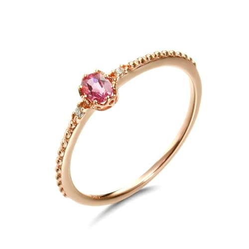 Stfery Rosegold Ring für Damen Echt Ring für Frauen Oval Turmalin Ringe Damen Modeschmuck von Stfery