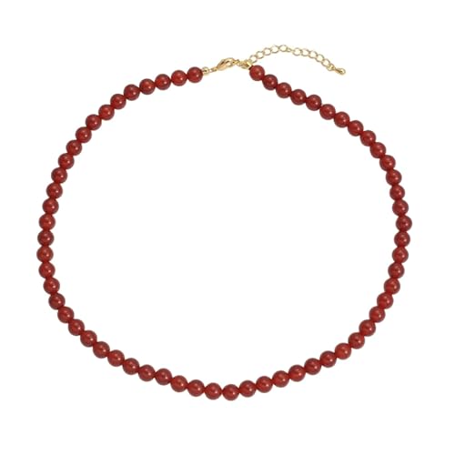 Stfery Rot Gold Kette Echt Vergoldet Anhänger Halsketten Achat Achat Kette Lang Hochzeit von Stfery