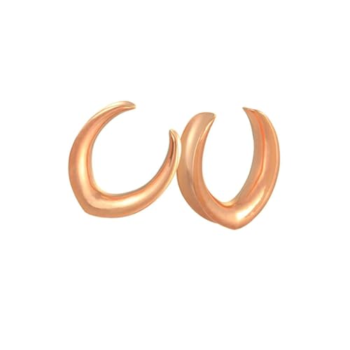 Stfery Tunnel 16mm, 2 Stück Flesh Tunnel Titan Roségold U Form Damen Plug Ohr von Stfery