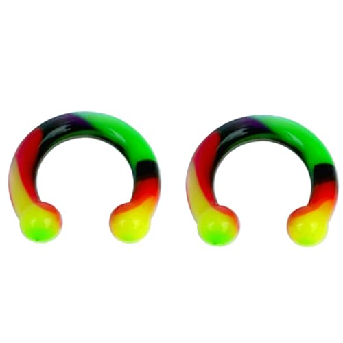 Stfery Tunnel 5mm, 2 Stück Ohr Plug Silikon Vielfarbig Vielfargroß U Form Plug Ohrringe Damen von Stfery