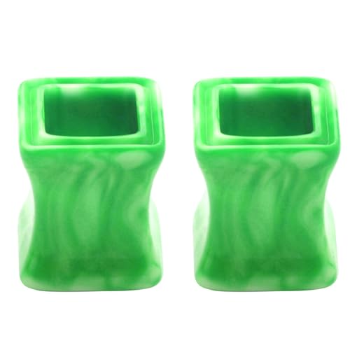 Stfery Tunnel Plug Ohr 14mm, 2 Pcs Flesh Tunnel Acryl Grün Weiß Hohl Quadrat Plug Ohrringe Damen von Stfery