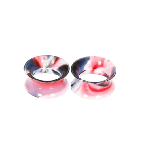 Stfery Tunnel Plug Ohr 18mm, 2 Pcs Silikon Tunnel Set Rosa Schwarz Rosa Und Schwarz Reifen Ohrringe Plugs Damen von Stfery