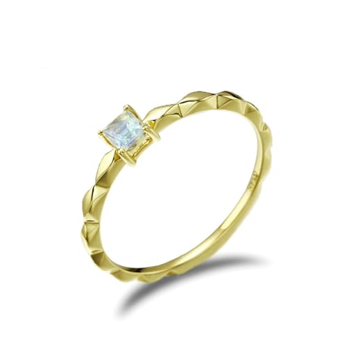 Stfery Verlobungsringe 585 Ring für Damen Quadrat Mondstein Frauen Ring Verlobung von Stfery