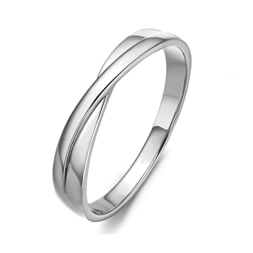 Stfery Weiß Gold 18 Karat Ring Damen, Trauringe, Ringe Echtschmuck, Gr.52 (16.6) von Stfery