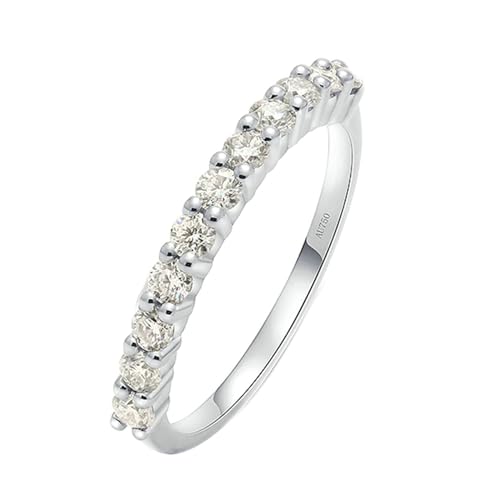 Stfery Weissgold Ring 585 Ringe für Frauen 0.03ct Rund Diamant Verlobungsringe Damen von Stfery