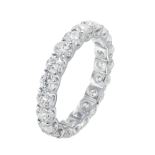 Stfery Weißgold Ring Damen 585 Ring für Damen 0.1ct Rund Erstellt Diamant Ring Damen Nickelfrei von Stfery