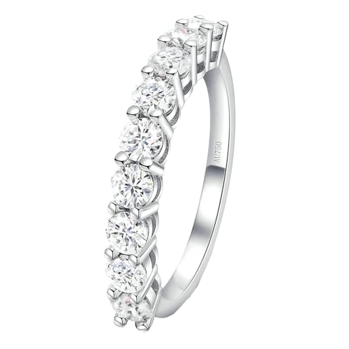 Stfery Weißgold Ring Damen 750 Ring für Frauen 0.1ct Rund Diamant Ringe Verlobung Damen von Stfery
