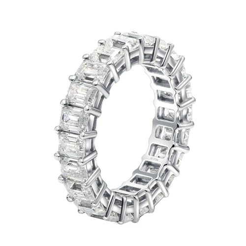 Stfery Weißgold Ring Damen 750 Ring für Frauen 0.25ct Smaragd Moissanit Verlobung Ringe Frau von Stfery