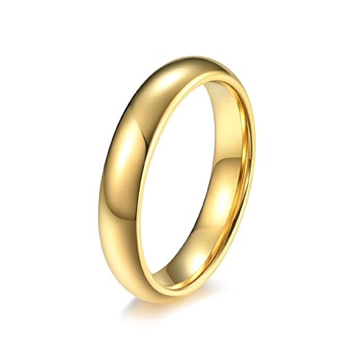 Tungsten Ring Herren, Damen Ring 70 Gold 4MM Modeschmuck Frauen Mädchen Jubiläumsgeschenk für Sie von Stfery