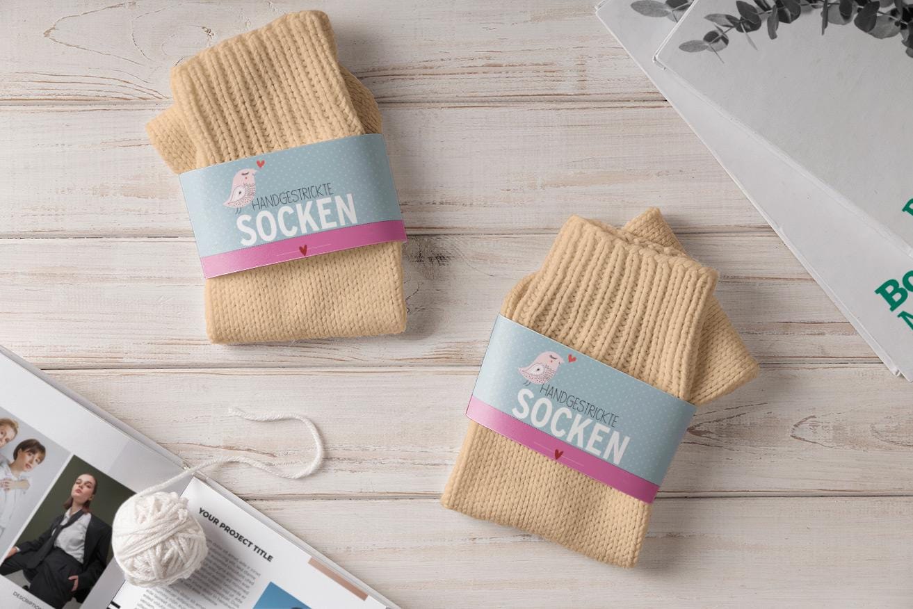 stilvolle Sockenbanderolen | 4Er Set Für Handgemachte Socken & Geschenke stilvolle Sockenbanderolen | 4Er Set Für Handgemachte Socken & Geschenke von StfiArt