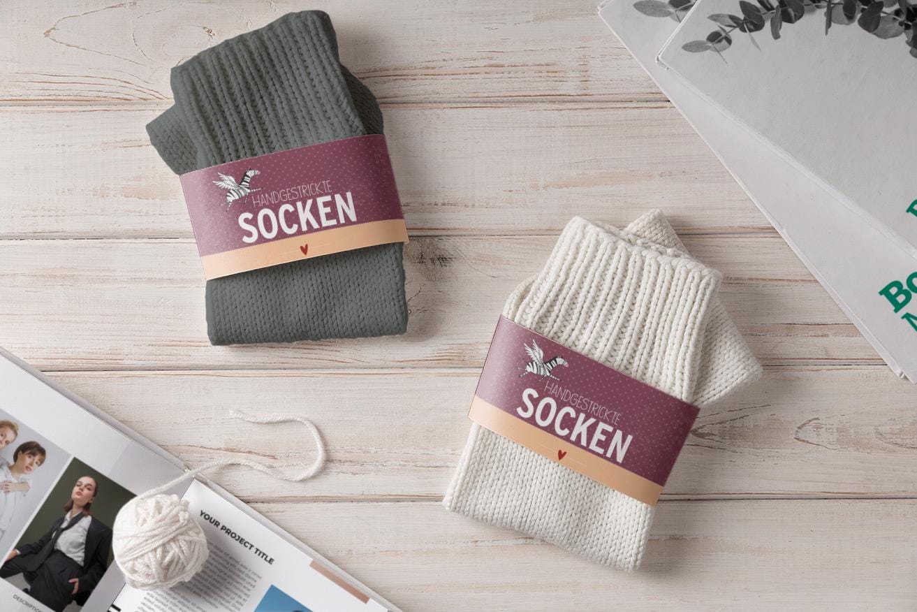 stilvolle Sockenbanderolen | 4Er Set Für Handgemachte Socken & Geschenke stilvolle Sockenbanderolen | 4Er Set Für Handgemachte Socken & Geschenke von StfiArt