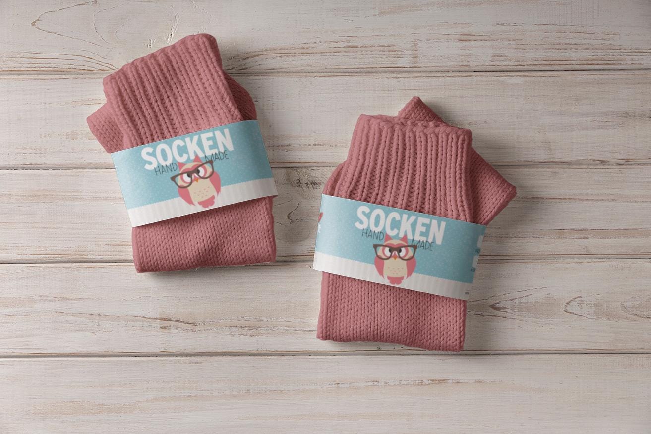 stilvolle Sockenbanderolen | 4Er Set Für Handgemachte Socken & Geschenke stilvolle Sockenbanderolen | 4Er Set Für Handgemachte Socken & Geschenke von StfiArt