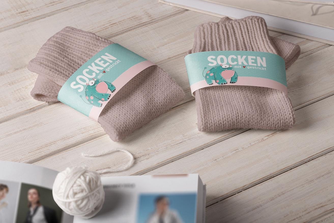 stilvolle Sockenbanderolen | 4Er Set Für Handgemachte Socken & Geschenke stilvolle Sockenbanderolen | 4Er Set Für Handgemachte Socken & Geschenke von StfiArt