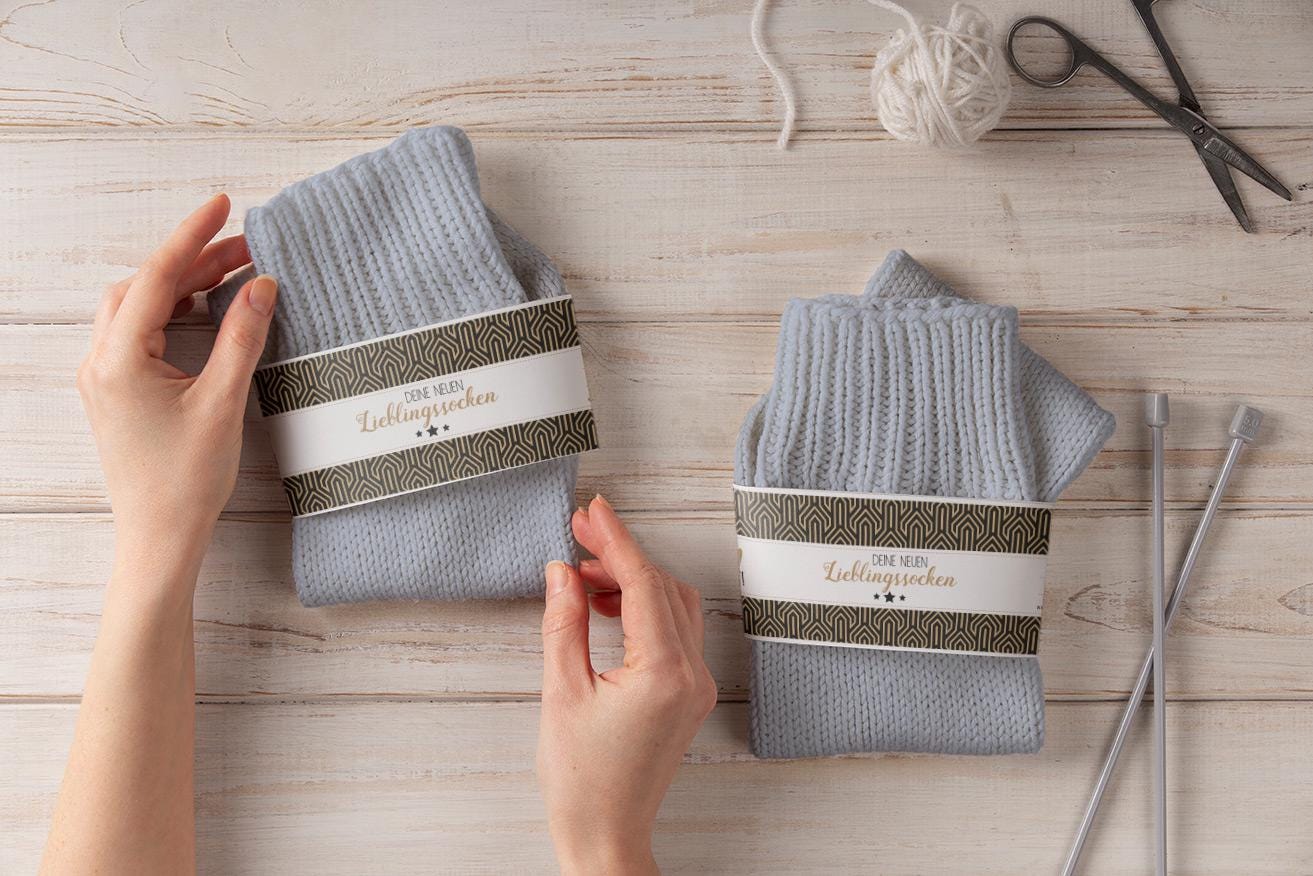 stilvolle Sockenbanderolen | 4Er Set Für Handgemachte Socken & Geschenke stilvolle Sockenbanderolen | 4Er Set Für Handgemachte Socken & Geschenke von StfiArt
