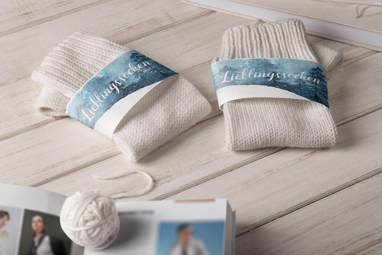 stilvolle Sockenbanderolen | 4Er Set Für Handgemachte Socken & Geschenke stilvolle Sockenbanderolen | 4Er Set Für Handgemachte Socken & Geschenke von StfiArt