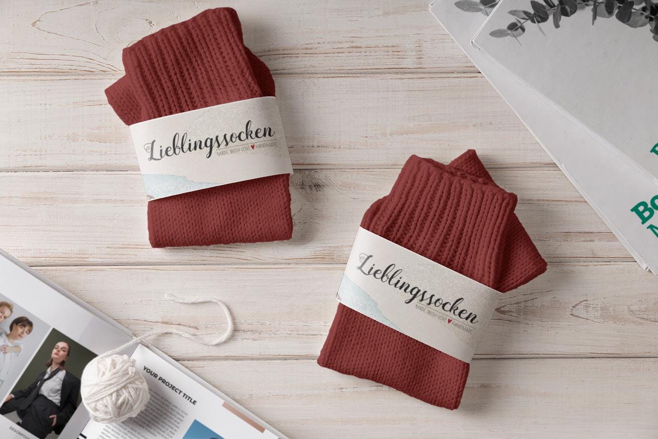 stilvolle Sockenbanderolen | 4Er Set Für Handgemachte Socken & Geschenke stilvolle Sockenbanderolen | 4Er Set Für Handgemachte Socken & Geschenke von StfiArt