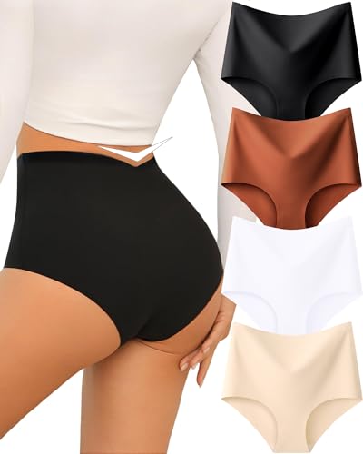 Sth Big Unterhosen Damen Nahtlos Seamless Slips Damen High Waist Nahtlose Unterwäsche Frauen Hohe Taille Taillenslip Ohne Naht Underwear Women No Show Panties Slip Mehrpack S-3XL von Sth Big