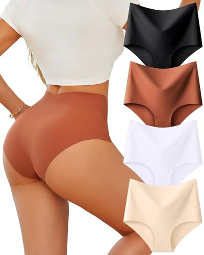 Sth Big Unterhosen Damen Nahtlos Seamless Slips Damen High Waist Nahtlose Unterwäsche Frauen Hohe Taille Taillenslip Ohne Naht Underwear Women No Show Panties Slip Mehrpack S-3XL von Sth Big