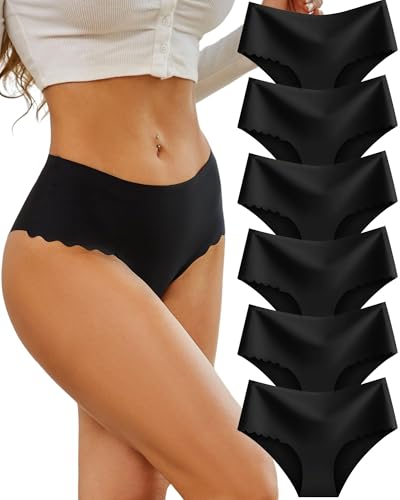Sth Big Unterhosen Damen Nahtlose Hohe Taille Seamless Slips Damen High Waist Unterwäsche Frauen Bequem Hipsters Pantys Ohne Abzeichnen Taillenslip Nahtlos Underwear Women Slips Mehrpack 6 von Sth Big