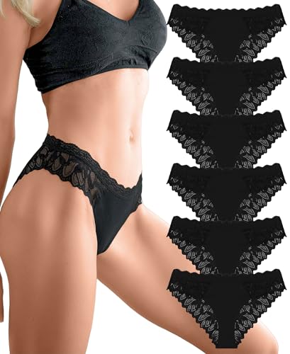 Sth Big Unterhosen Damen Spitze UnterwäSche Frauen Sexy Brazilian Slip Damen Pantys Atmungsaktiv Underwear Women Panties & Hipsters Mehrpack(M) von Sth Big