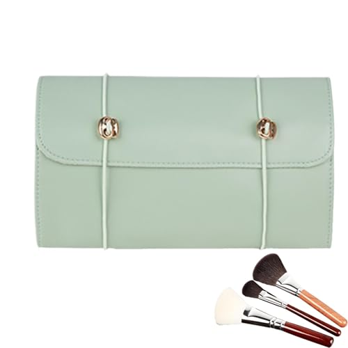 Faltbare Toilettenbeutel für Frauen, Make -up -Bürstenbeutelbeutel,Rollen Sie Reisemake -up -Bürstenkoffer | 4-in-1 tragbarer Pinsel-Pinsel-Aufbewahrungsbeutel, Faltbare Beauty Kits Organizer für das von Stibtmr
