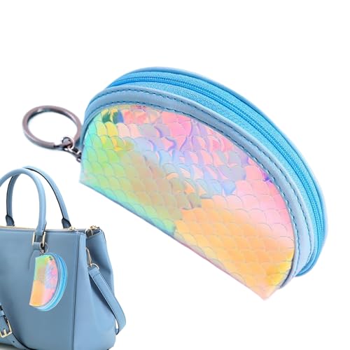 Münzbeutel,Mit Schlüsselanhänger Münzbörse - Kreditkartenhalter Reißverschluss Regenbogen Schuppen Design Für Outdoor Reise Urlaub Familie Frauen Mädchen von Stibtmr