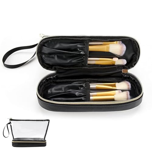 Transparente Make-up-Taschen mit Reißverschluss, transparente Kosmetiktasche | Transparente doppellagige Tasche mit Reißverschluss,Kosmetiktasche, Kulturbeutel-Organizer, Make-up-Aufbewahrungskoffer f von Stibtmr