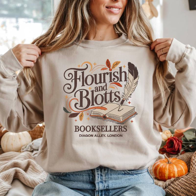 Flourish & Blotts Buchhändler Sweatshirt Kuscheliger Buchliebhaber Pullover von Stichfee