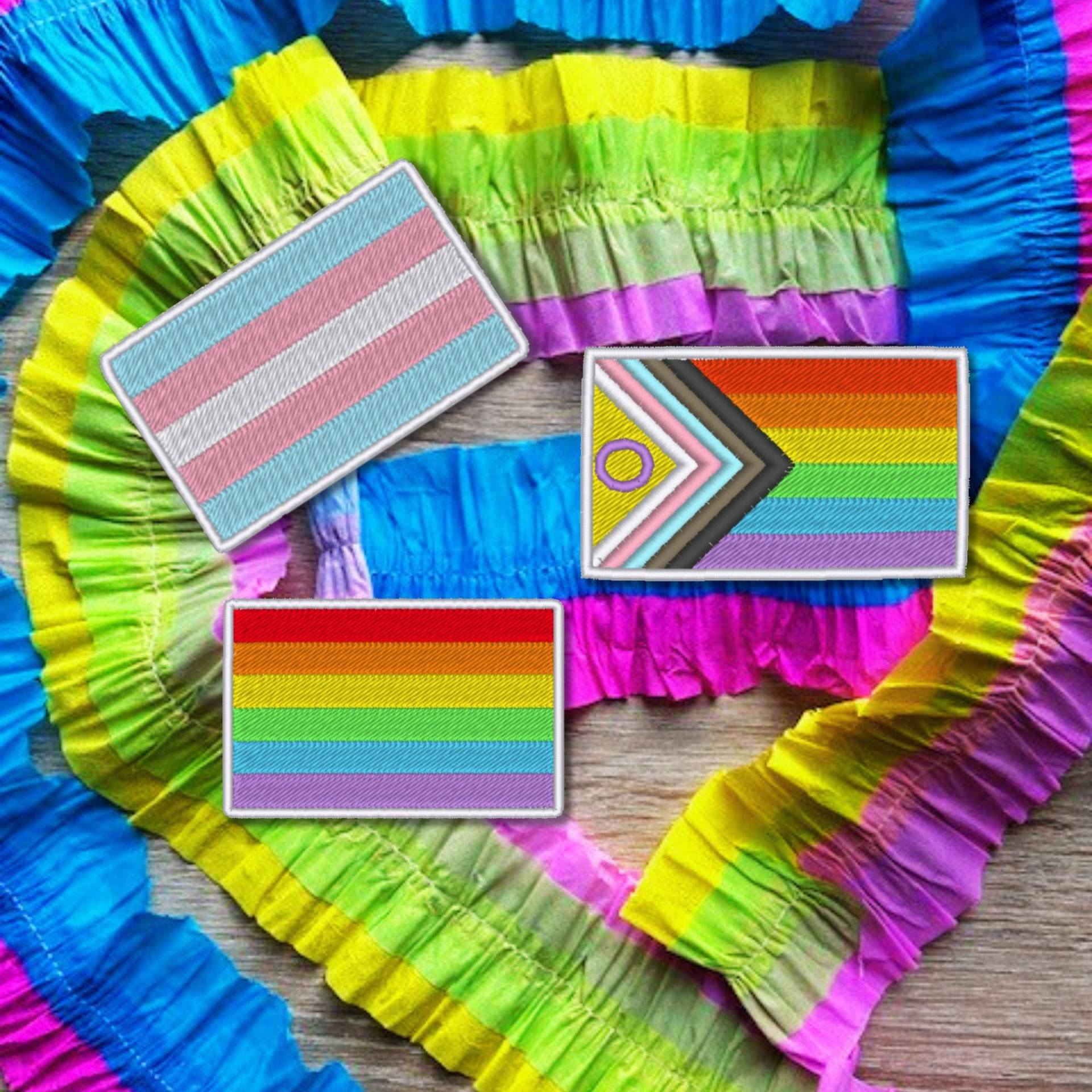 Gestickter Pride Flagge Aufnäher Lgbtq+ Bügelbild von Stichfee